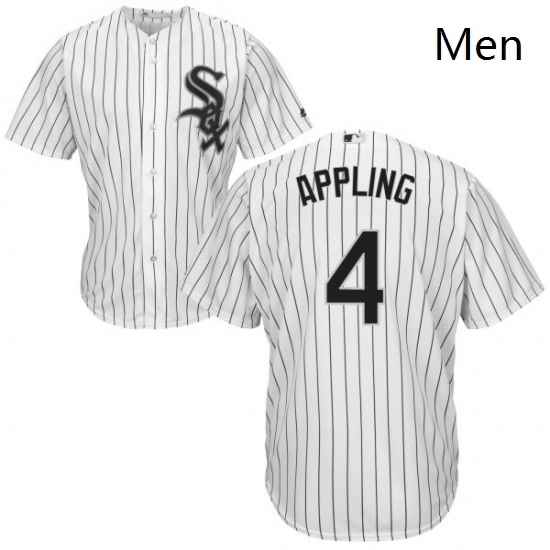 Mens Majestic Chicago White Sox 4 Luke Appling White Home Flex Base Authentic Collection MLB Jersey